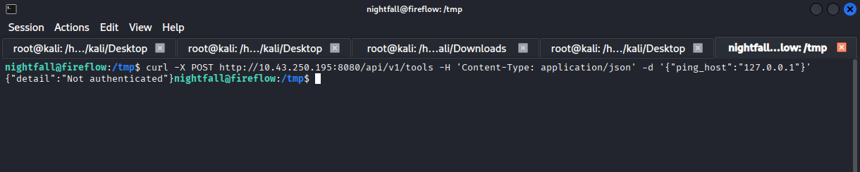 401 response when calling the tool without a token