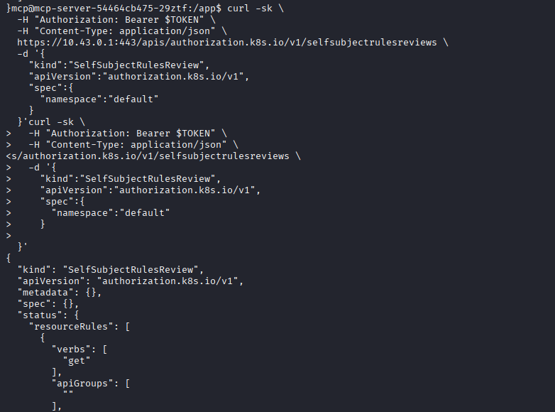 SelfSubjectRulesReview showing nodes/proxy permission