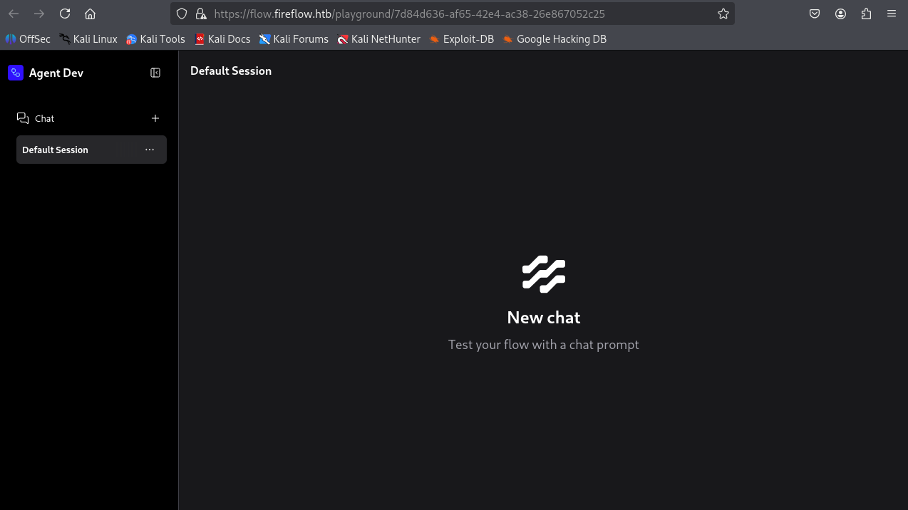 Langflow login page on the flow subdomain